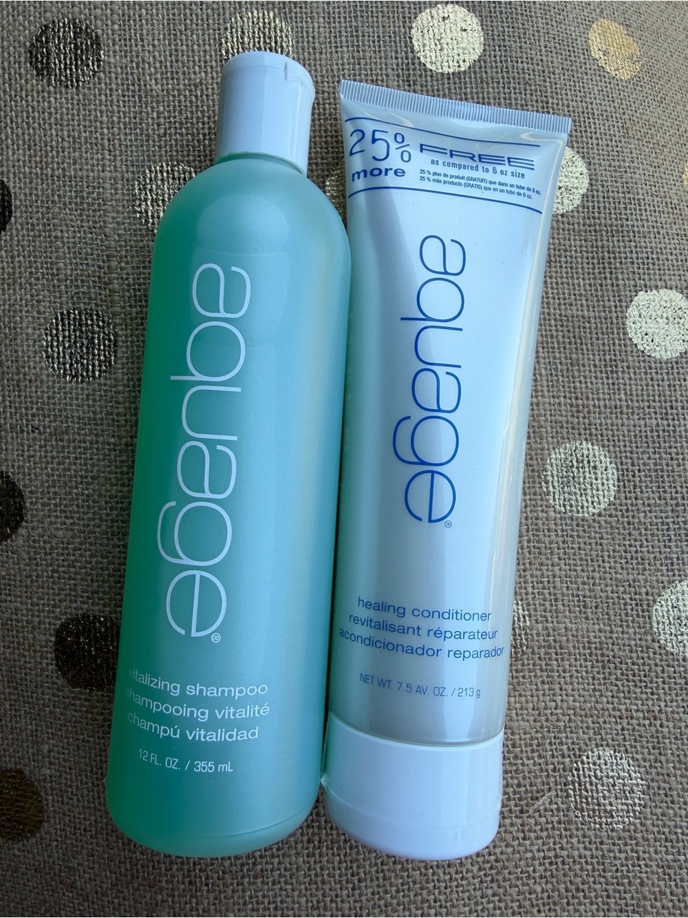 AQUAGE Hair Vitalizing Shampoo & Healing Conditioner Bundle Set - BRAND NEW DUO!